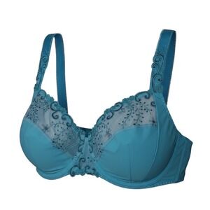 Simone Perele Womens 38C Lace Underwire Turquoise Blue Bra NWT